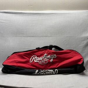 Rawlings Baseball Equipment Bag Large 32 Inch Red Black Bat Gear Duffel Bag